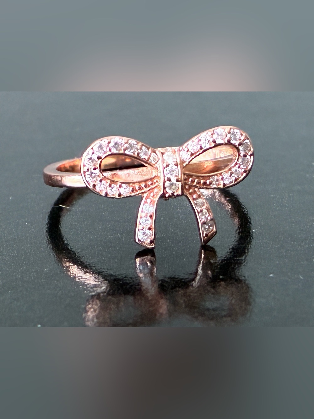Sterling Silver 925 Ring in Rose Gold Tone Sz 7